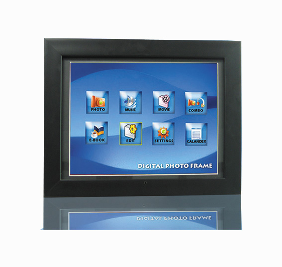 12.1" TFT LCD digital photo frame with wood case