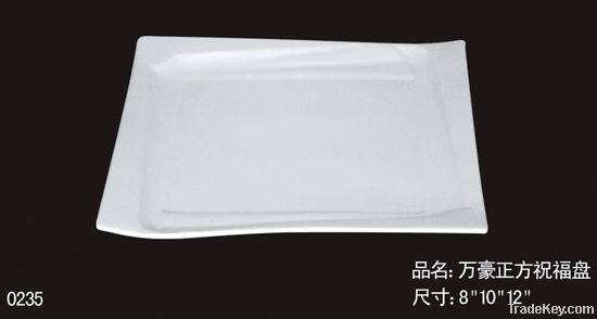 durable porcelain square dinner plate