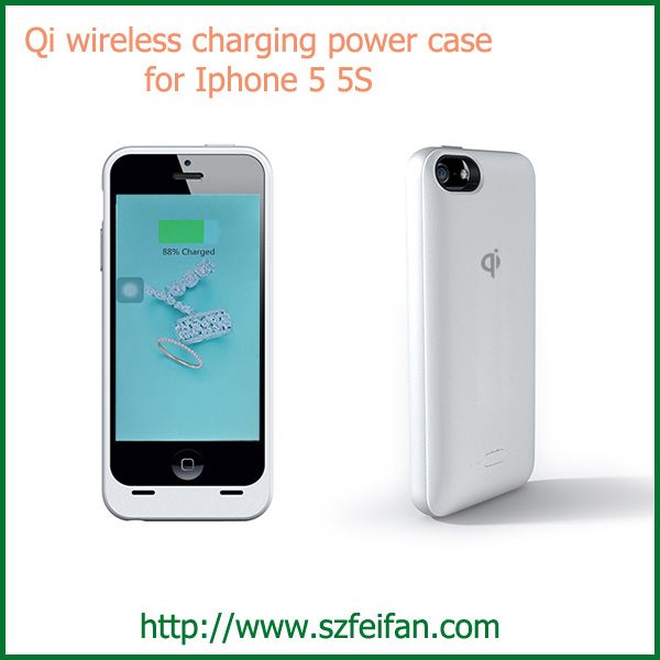 1600mAh Qi wireless charging power case for iphone5