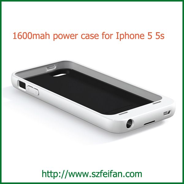 1600mAh Qi wireless charging power case for iphone5