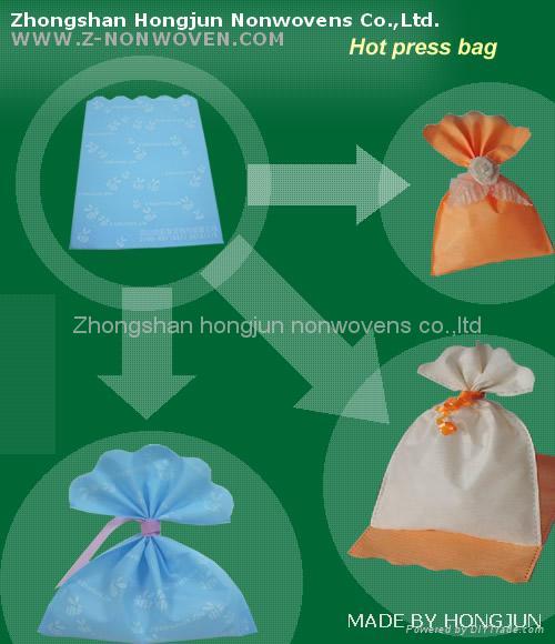 Hot press nonwoven bag