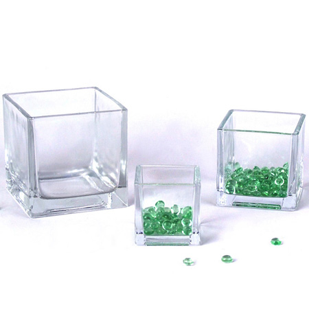 transparent square glassware