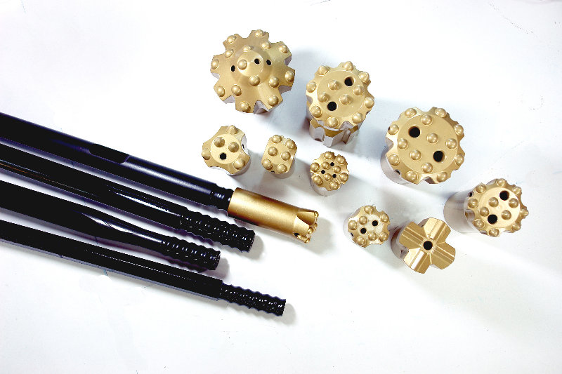 R25 R32 T38 T45 T51 GT60 Rock drilling rods and drilling bits