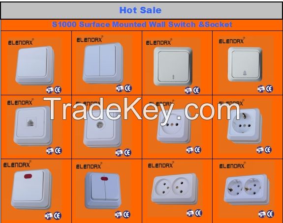 European standard flush mounted one gang wall switch