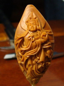 olive pit carving guanyin