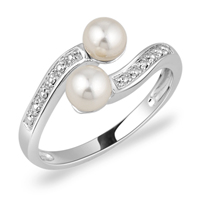 Peora 92.5% Twin Pearl Ring In Sterling Silver.