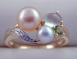 10K Yellow Gold Ring With Fresh Water Pearl