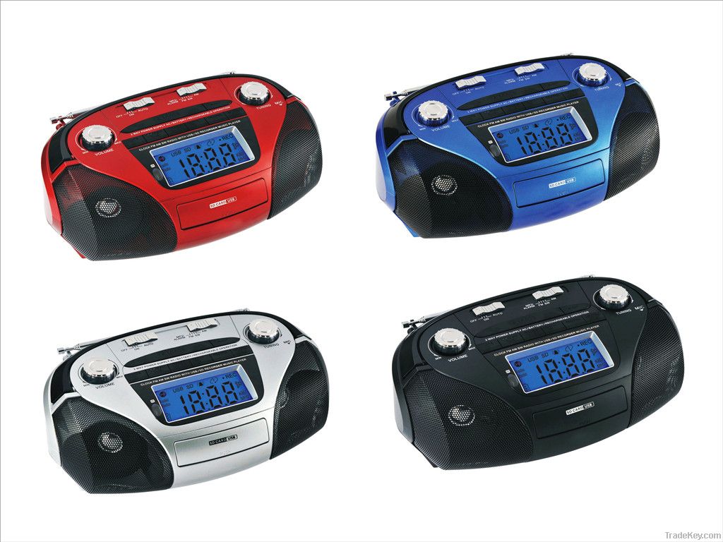 Rechargeable radio with USB