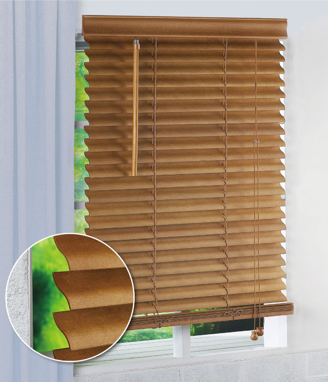 "S"  SHAPE  SLAT WOODEN VENETIAN BLINDS