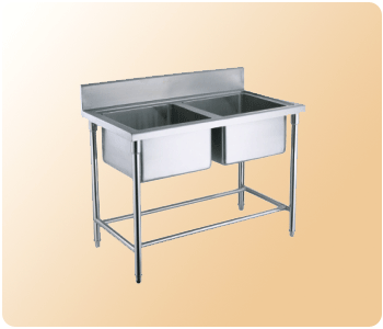 Stainless Steel Double Basin Rinsing Table