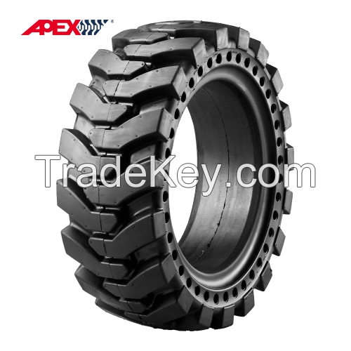 Solid Skid Steer Tires For (12, 15, 16, 18, 20, 24, 25 Inches)