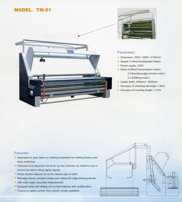 Tensionless Fabric Inspetion Machine With Slitting Device