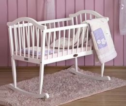 White baby furniture wooden baby cribs/baby cot OEM