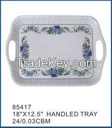 factory supply cheap rectangular melamine serving tray restaurant melamine health handled serving tray