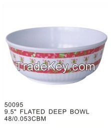 Durable big capacity eco friendly functional melamine blue rice bowl Colored different size flat bottom melamine bowl