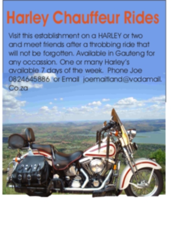 Harley Davidson Chauffeur Rides
