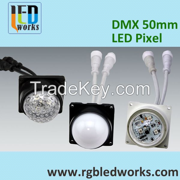  DC12V 0.72W RGB Addressable 50MM DMX LED Pixel Light for disco 