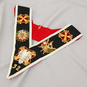 32nd Degree Embroidered Rose Croix Collars.