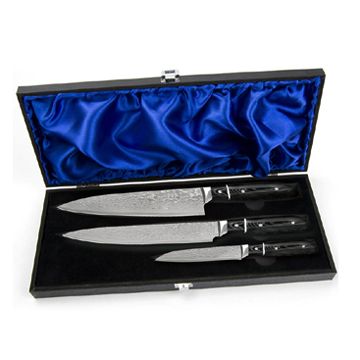Damascus Steel Kitchen Knife Set, with 440C/VG10 Forged Damascus Steel