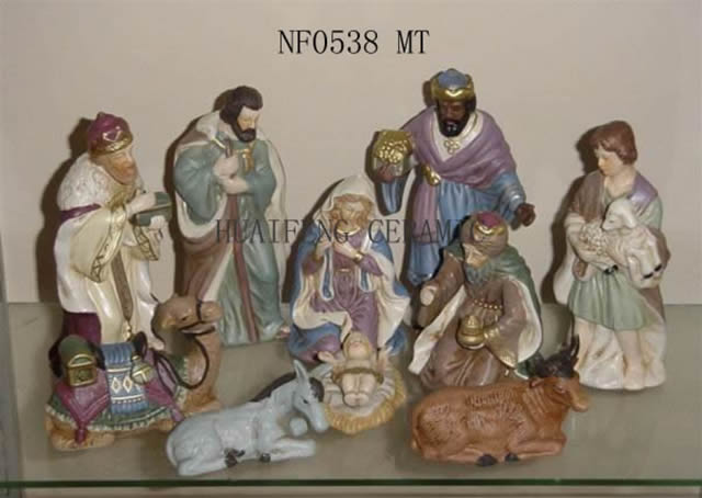 H6"porcelain nativity/Jerwish set(11/s)