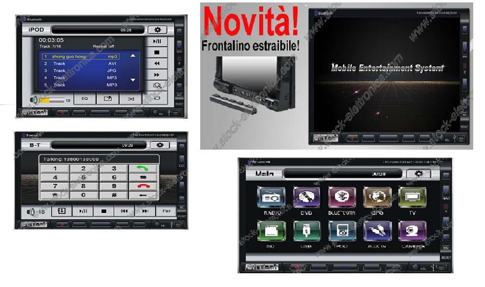 7 inch double din car dvd player with two zone