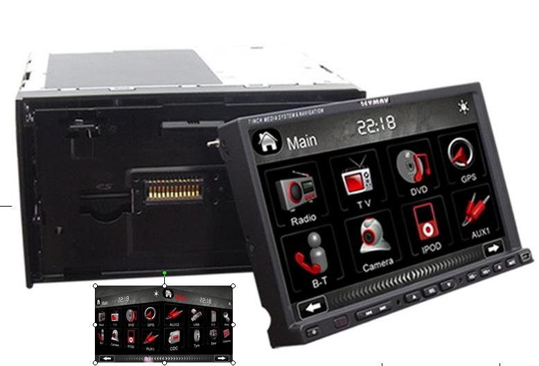 7 Inches Car DVD Player with GPS and detachable panel