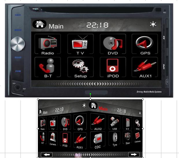 6.2  inch car dvd player with touch screen