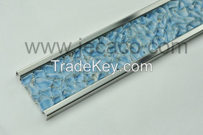 stainless steel glass mosaic decor trim,tile trim
