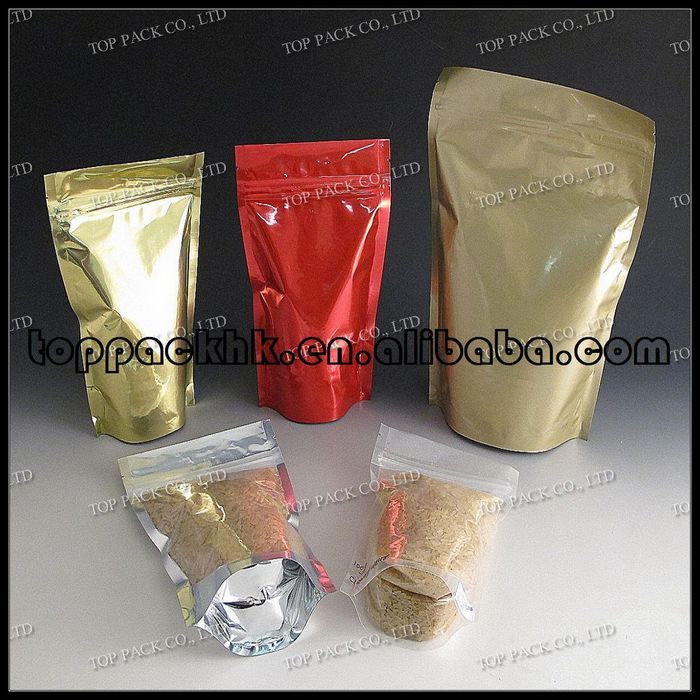 Stand up pouches with zipper top/stand up zipper pouches