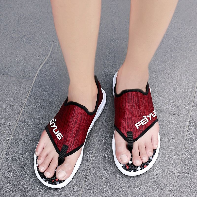 Summer Men Flip Flops Male Mixed Color Slippers Men Casual net fabric rubber Shoes Summer Fashion Beach Sandals