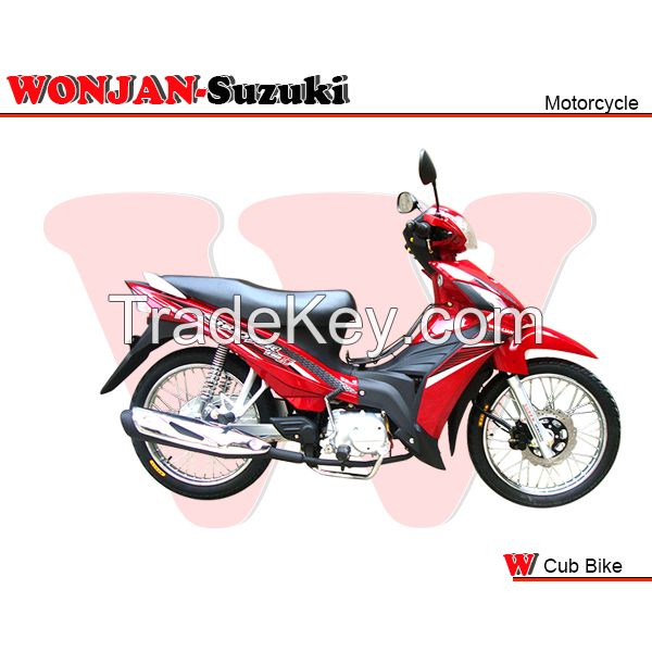 110cc cub bike, wonjan-suzuki engine techology, motorcycle export (RED)