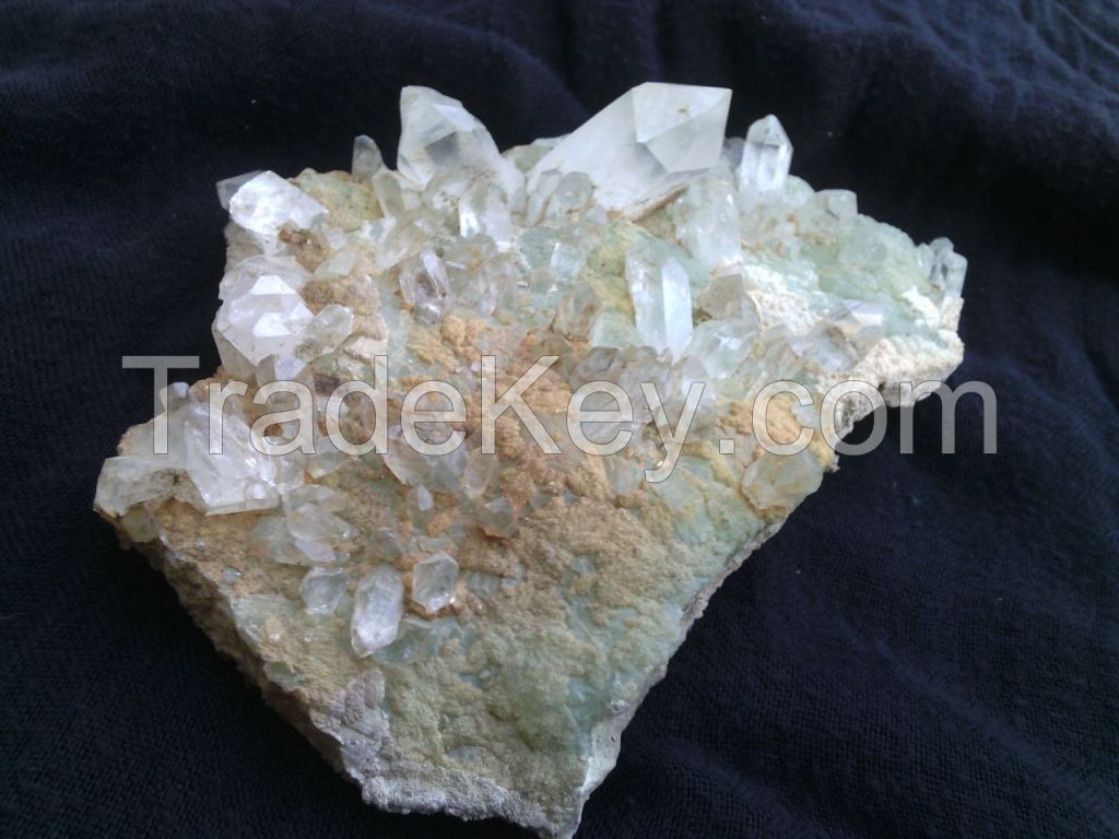 Presenting a good size. Prehnite with quartz specimen 