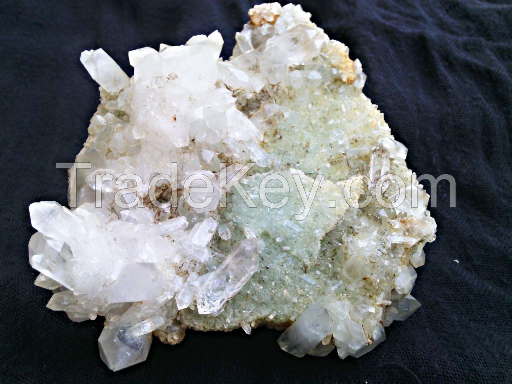 Double sided aesthetic prehnite with Quartz Specimen