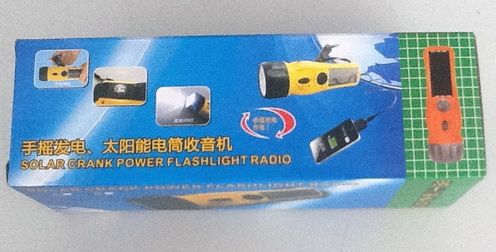 multifunction solar dynamo FM radio flashlight