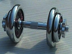 chromed dumbbell set