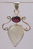 rainow moon stone pendant
