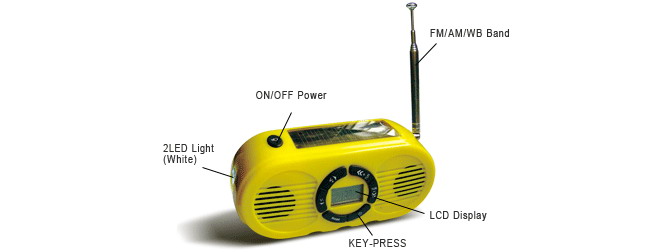 Solar/Dynamo FM/AM/WB  Radio  Torch