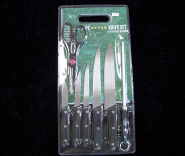 8pcs knife set with plastic cutting board