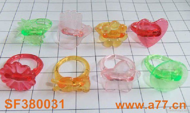 Colorful kids plastic finger ring