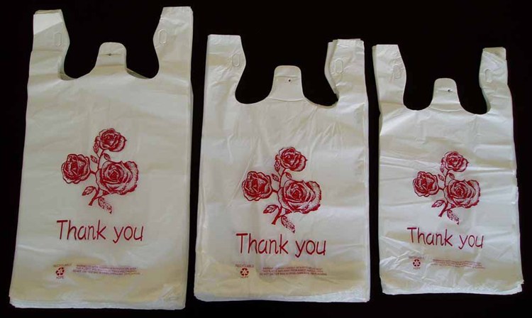 HDPE T-shirt bags on roll