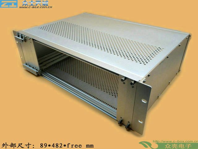 2u/19 inch standard aluminum server subrack metal enclosure shell box case