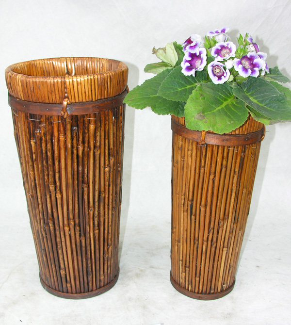 wicker flower pot