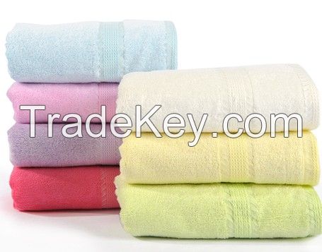 Cheap Wholesale 100% cotton solid bath towel with assorted sizes and colors 