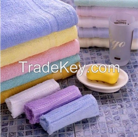 Cheap Wholesale 100% cotton solid bath towel with assorted sizes and colors