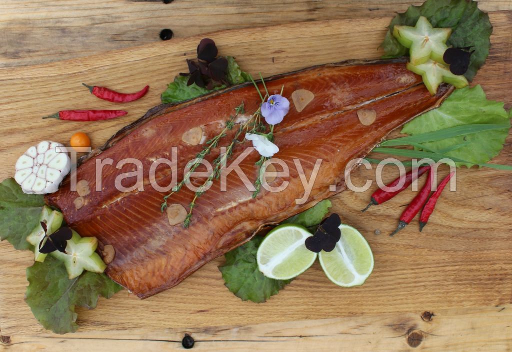 Hot smoked trout fillet