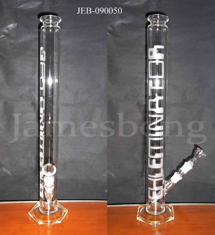 EHLE tall  clear glass with sandblasted label
