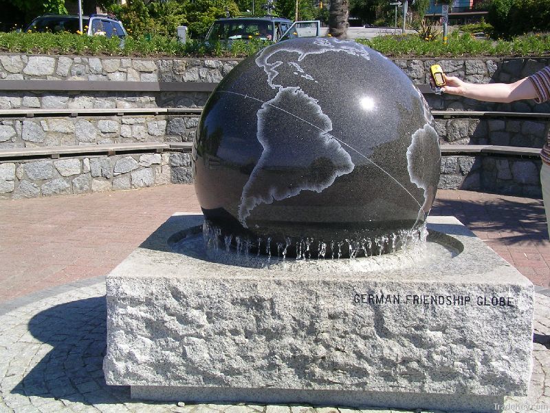 stone ball water fountain