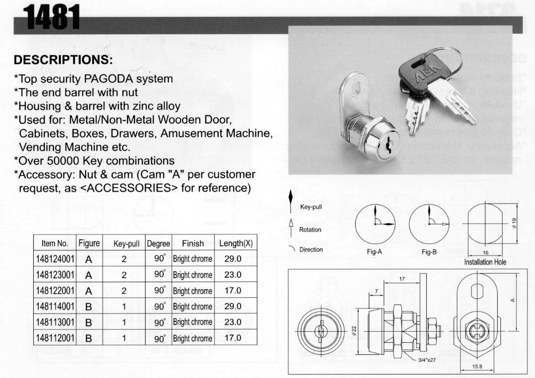 High Security Cam Lock