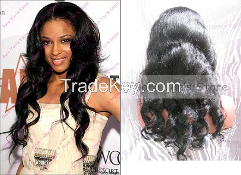 Full Lace Wig 8&quot;-24&quot; Brazilian Virgin Human Hair Lace Wigs