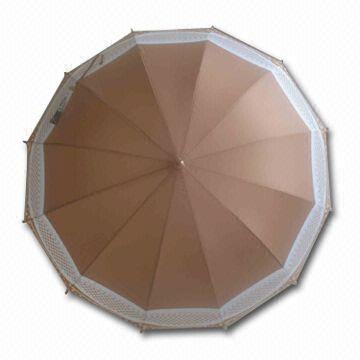 Straight Umbrella with 14mm shaft, 12ribs, Made of Pongee Fabric